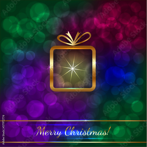 Vector Christmas Greeting Card with Gift