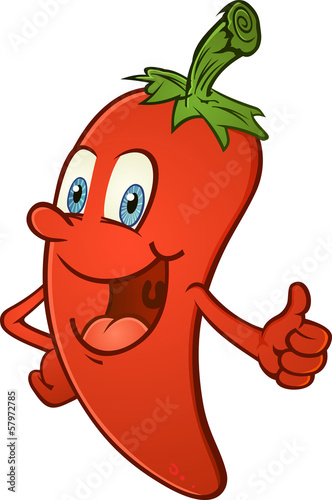 Hot Pepper Thumbs Up Cartoon Character