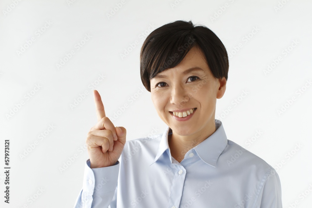 案内する女性 案内する女性