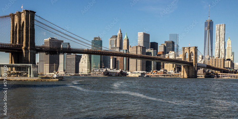 NYC Skyline Brooklyn Bridge