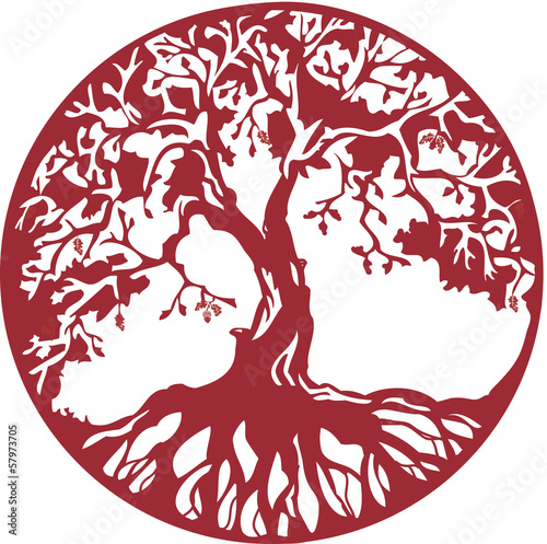 Oak tree in circle