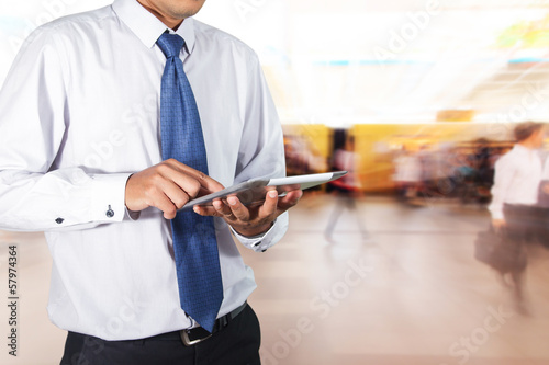 Businessman using tablet