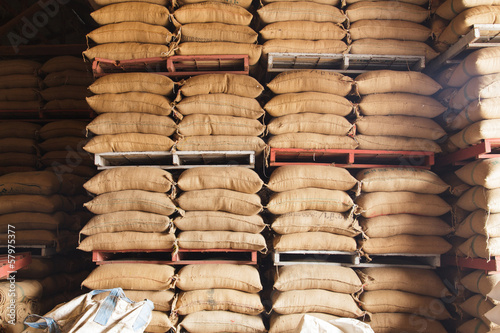 Wallpaper Mural Stack hemp sacks of rice