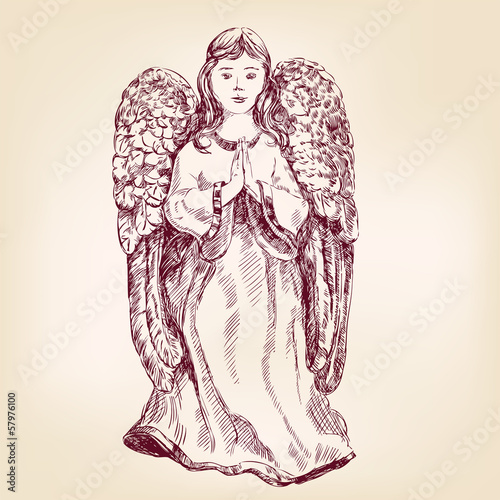 angel hand drawn