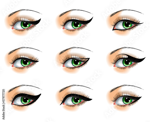 Nine  different eyeliners set