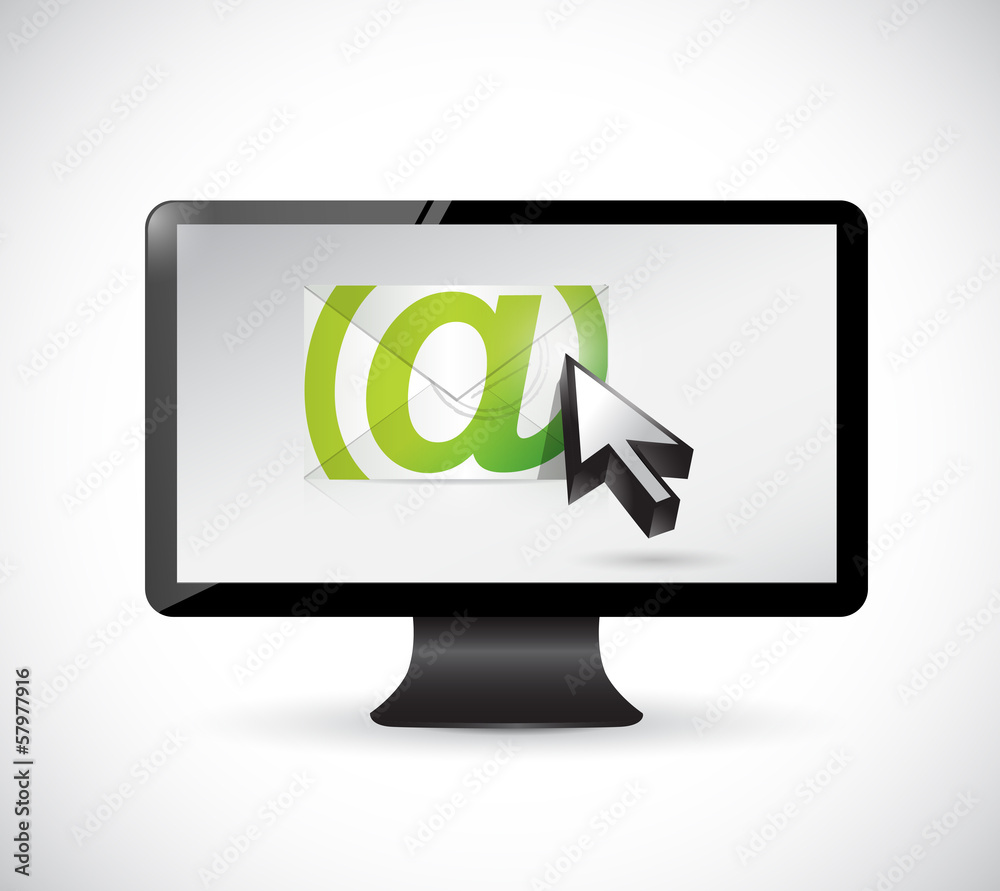 monitor, email and cursor. illustration design monitor, email and cursor. illustration design