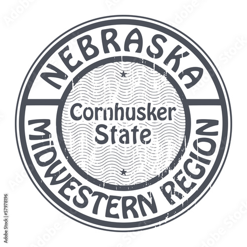 Nebraska, Midwestern Region stamp, vector