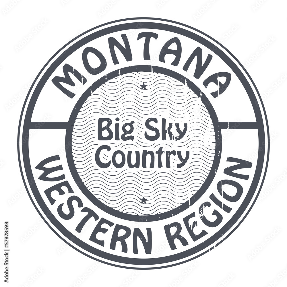 Montana, Western Regio stamp, vector