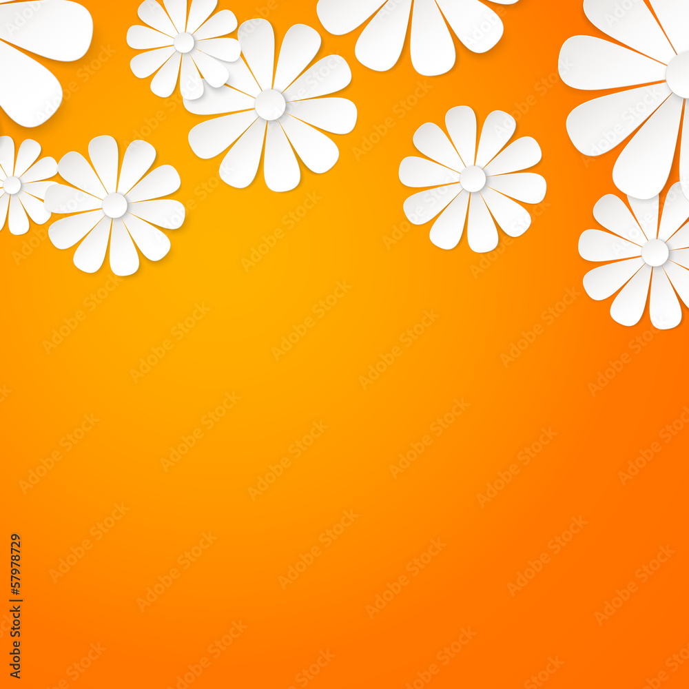 Naklejka premium Paper flower postcard.