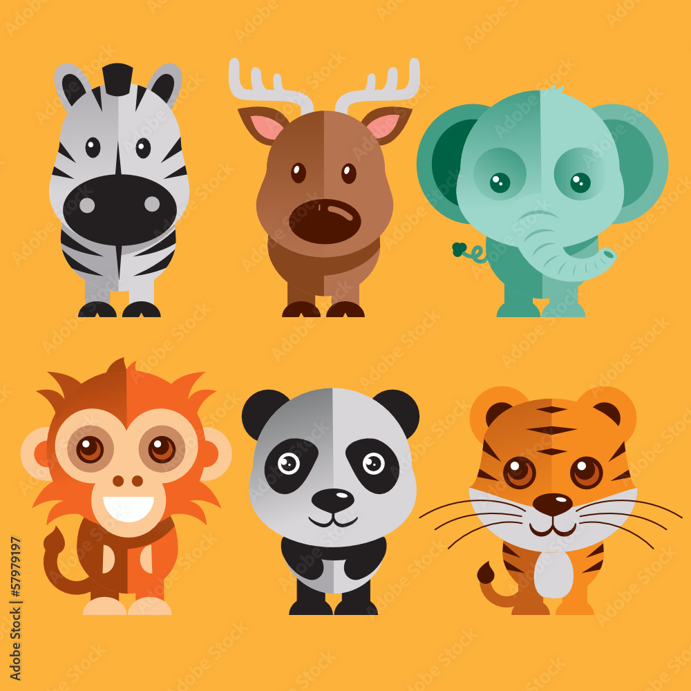 Fototapeta premium Funny Animals vector illustration