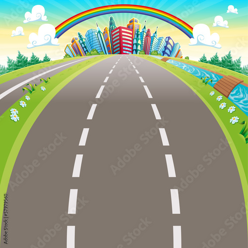 Roads to the city.