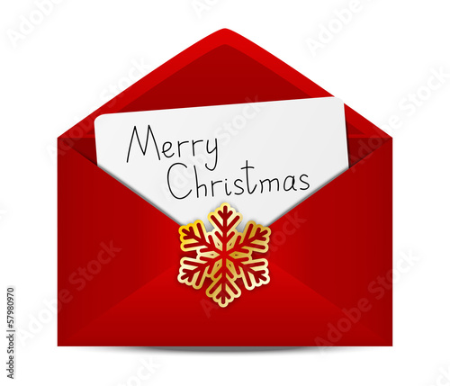 Christmas envelope with paper card