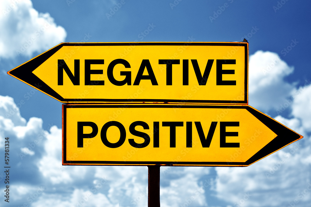 Obraz premium Negative or positive, opposite signs
