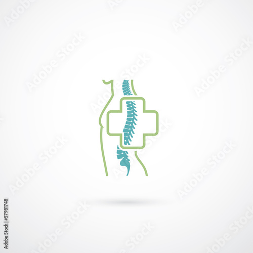 Human spine symbol with cross