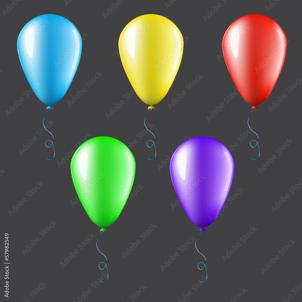 Set of balloons isolated