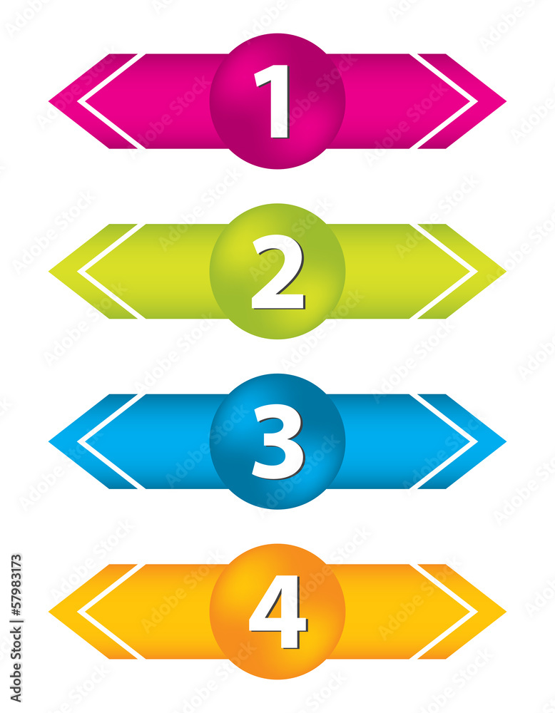 special arrow stickers set with numbered buttons special arrow stickers set with numbered buttons