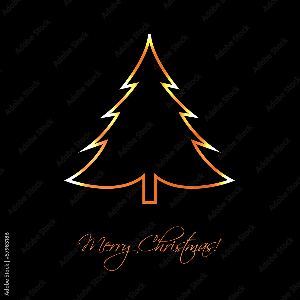 greeting card with special Christmas tree, vector eps10 illustra