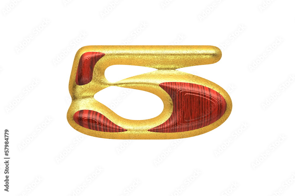 isolated golden figure with red wood isolated golden figure with red wood