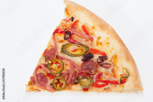 delicious italian pizza isolated over white background