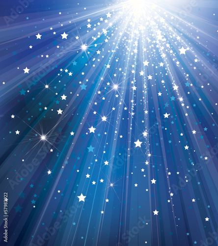 Vector sky background with lights and stars.
