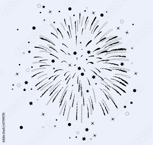 vector  fireworks with stars and sparkles