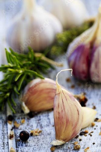 Garlic  herbs and spices