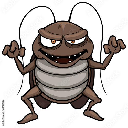 Vector illustration of cartoon cockroach