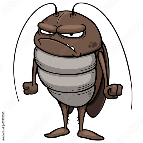 Vector illustration of cartoon cockroach