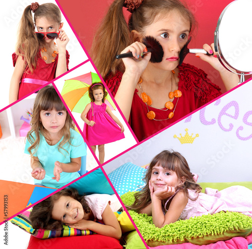 Collage of cute little chil...