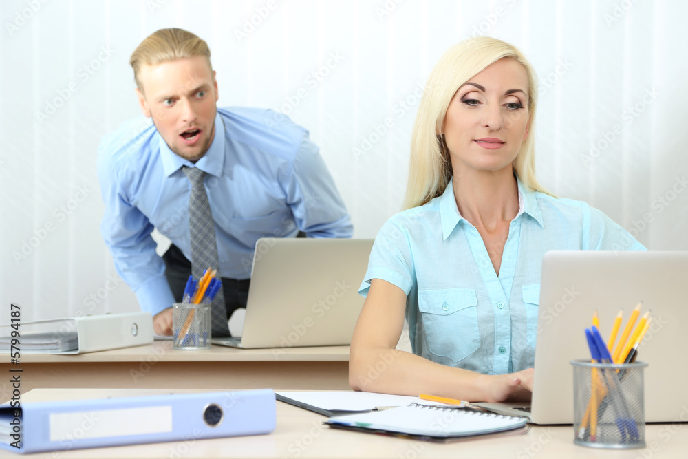 Office workers in workplace