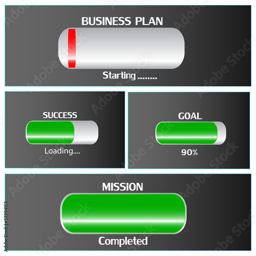 Loading business plan to success goal and achieve mission