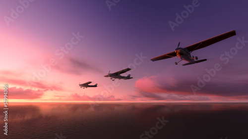 Plane over the ocean. © auimeesri