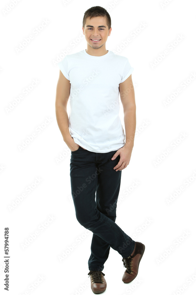 Handsome young man isolated on white Handsome young man isolated on white