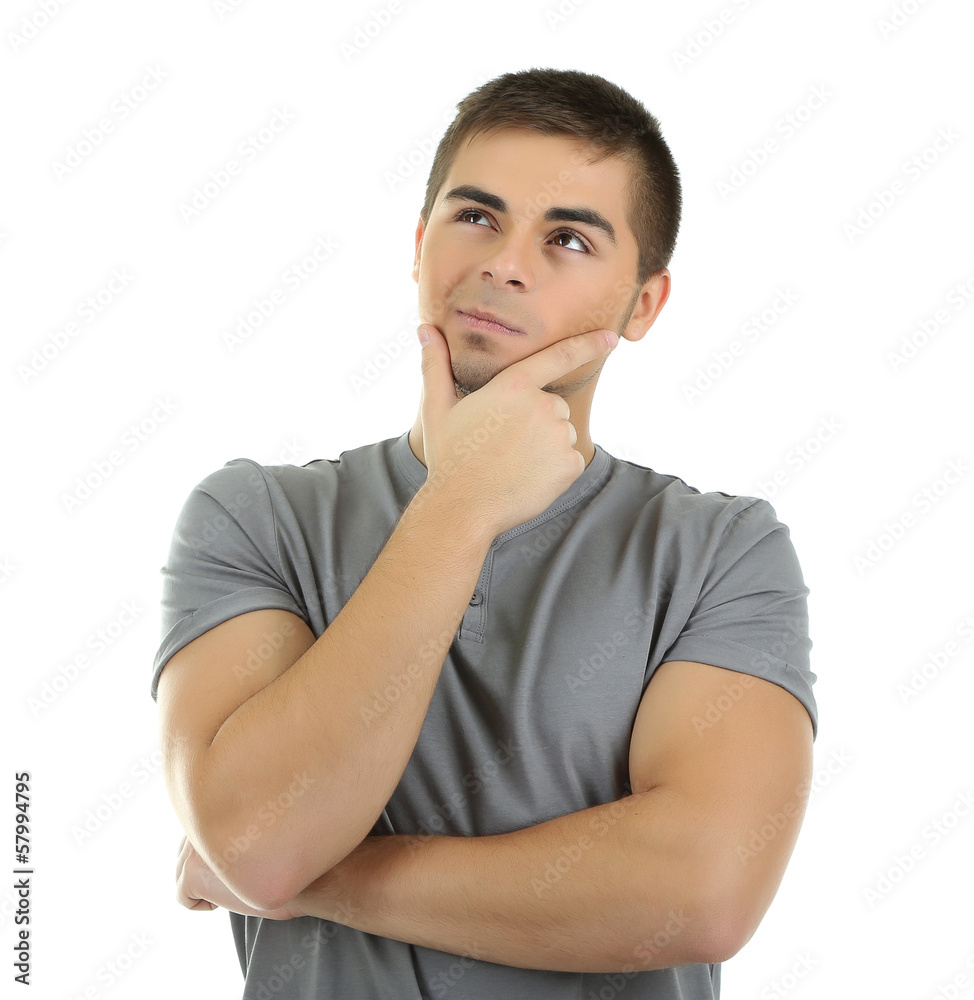 Handsome young man isolated on white