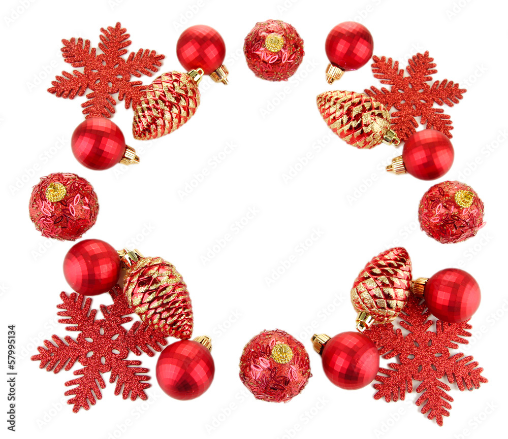 Beautiful Christmas decorations isolated on white Beautiful Christmas decorations isolated on white