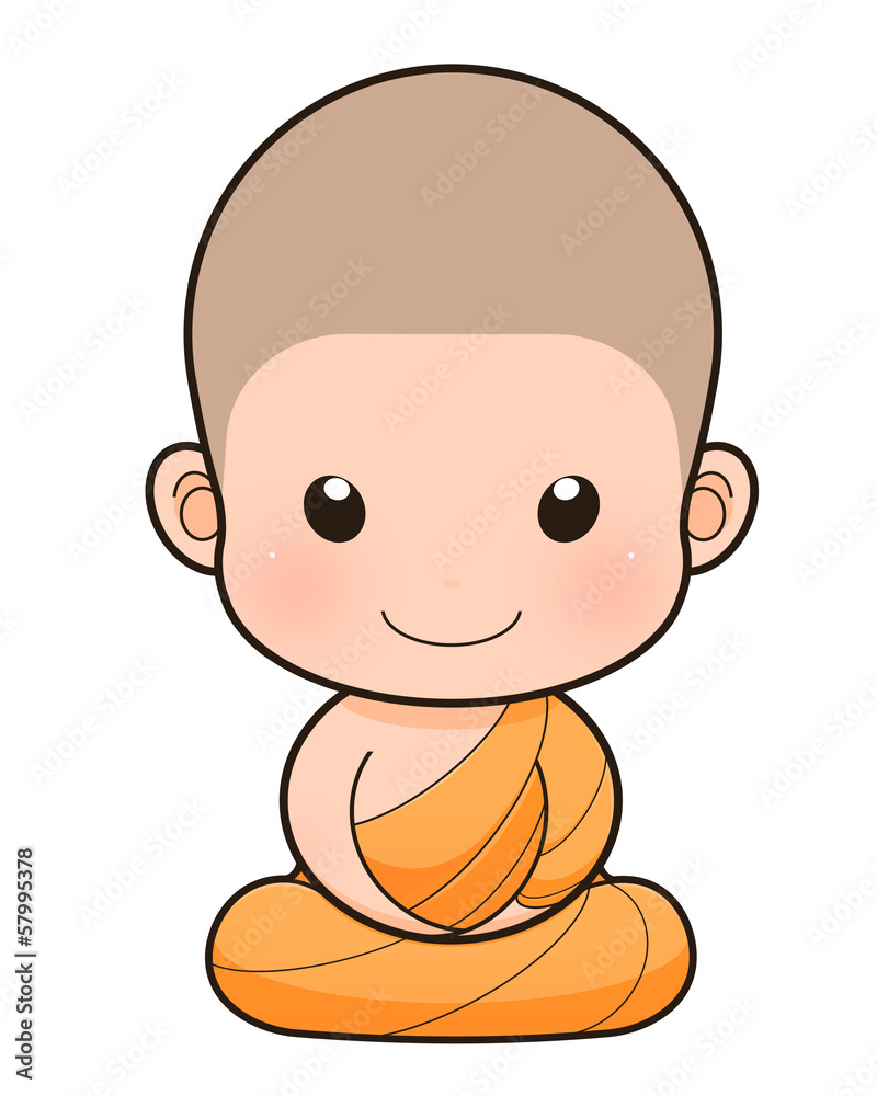 Buddhist Monk cartoon