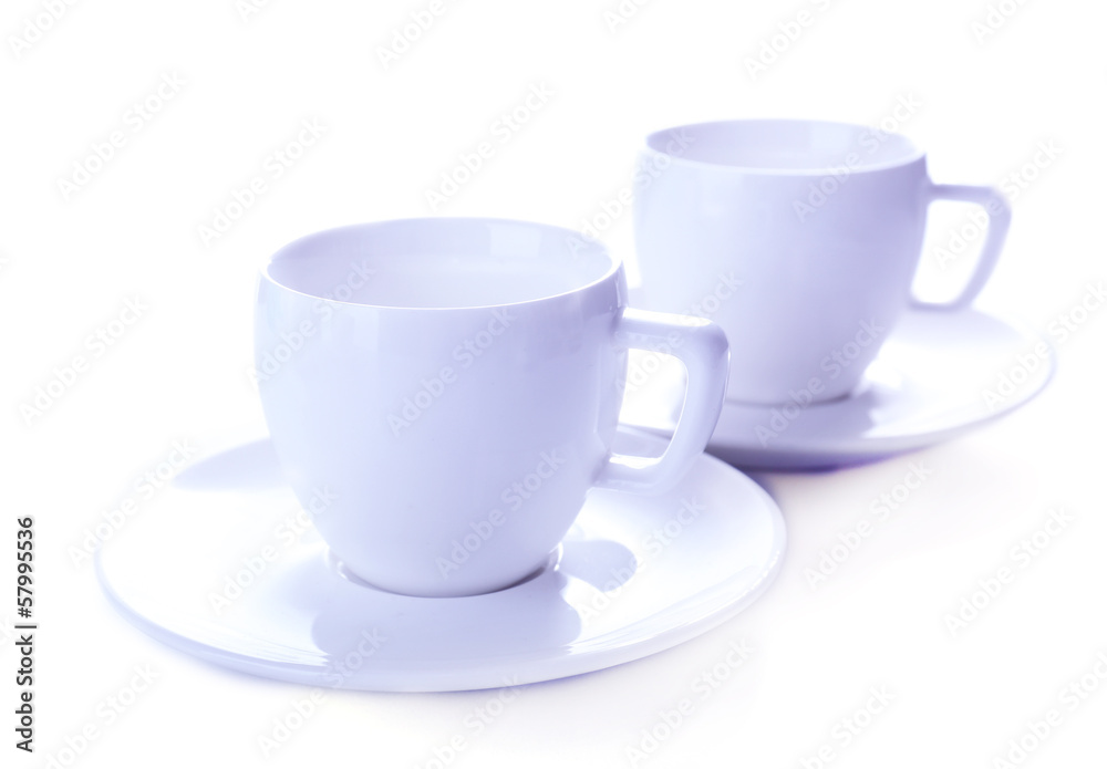 White cups isolated on white White cups isolated on white