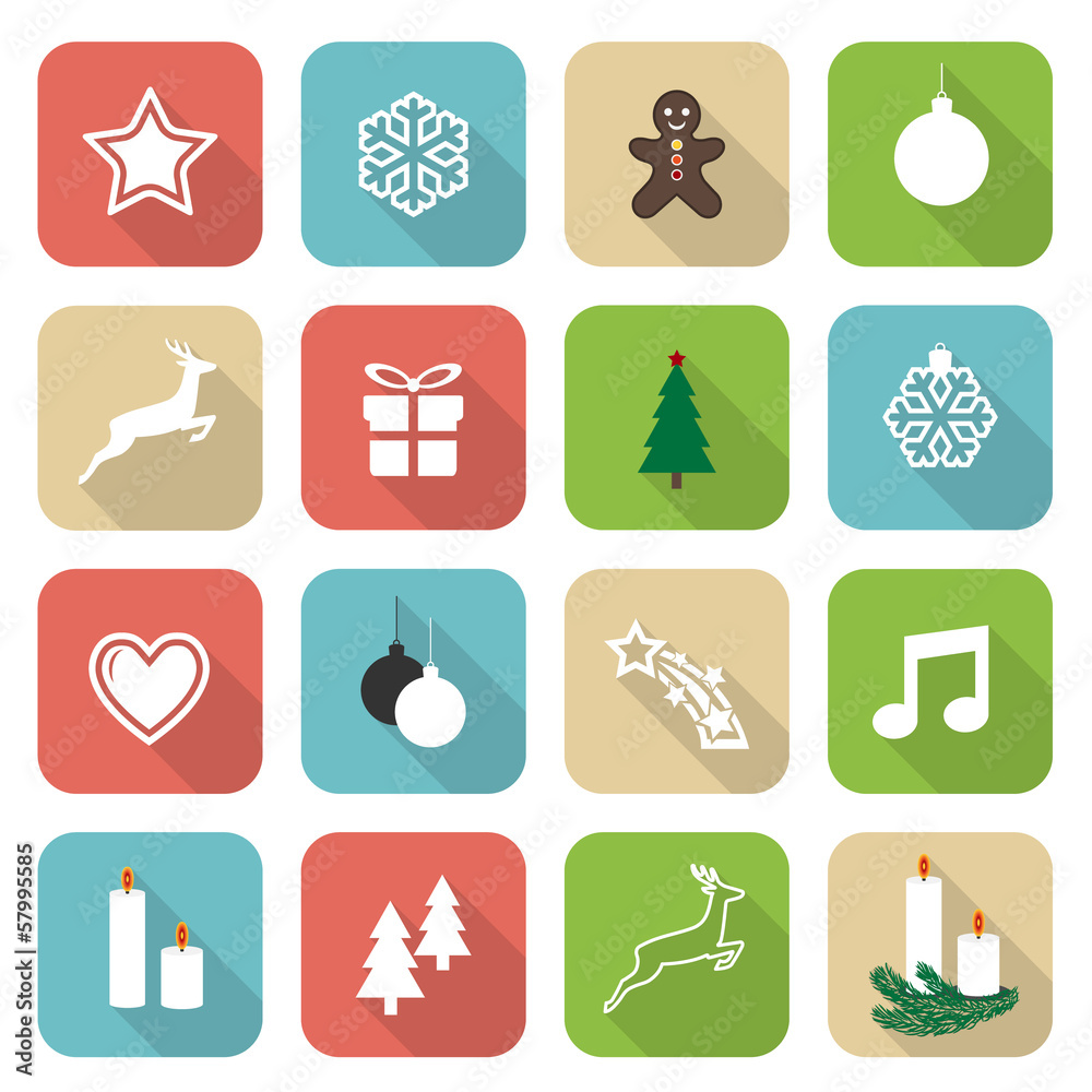 Set of web rounded flat icons – Christmas Time Set of web rounded flat icons – Christmas Time