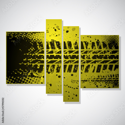 Yellow tire track background