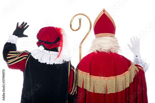 Sinterklaas and Black Pete from the back
