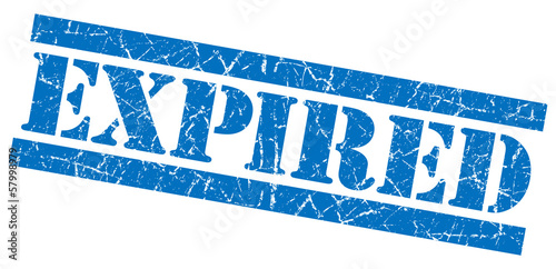 Expired blue grunge square stamp