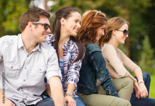 group of students or teenagers hanging out