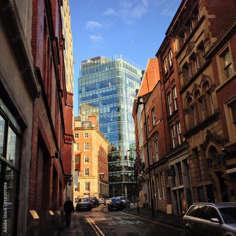 Contrasting Manchester Office Buildings, England