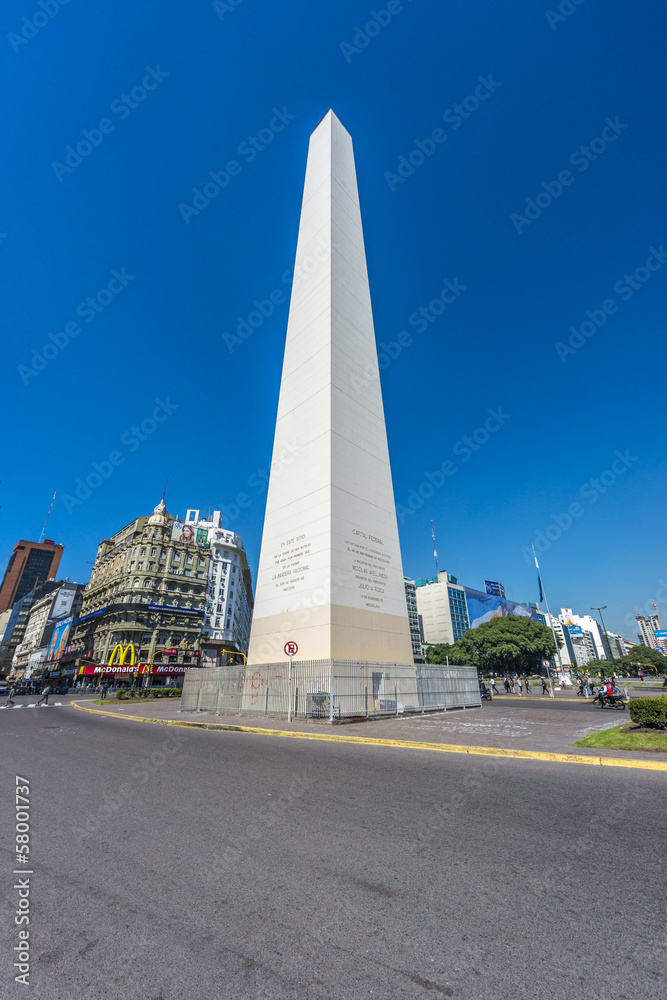 The Obelisk (El Obelisco) in Buenos Aires.