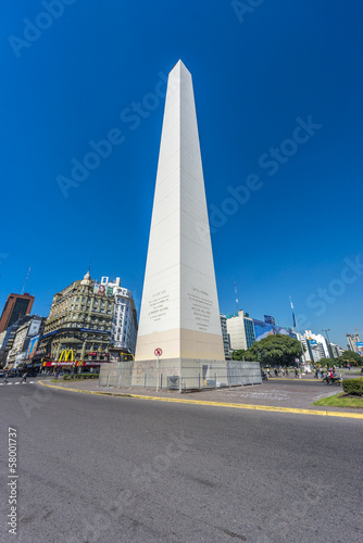 The Obelisk (El Obelisco) in Buenos Aires.
