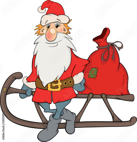 Santa Claus and Christmas gifts cartoon