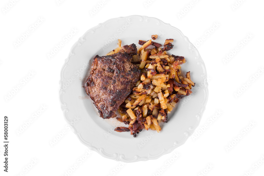 bacon with fried potatoes bacon with fried potatoes