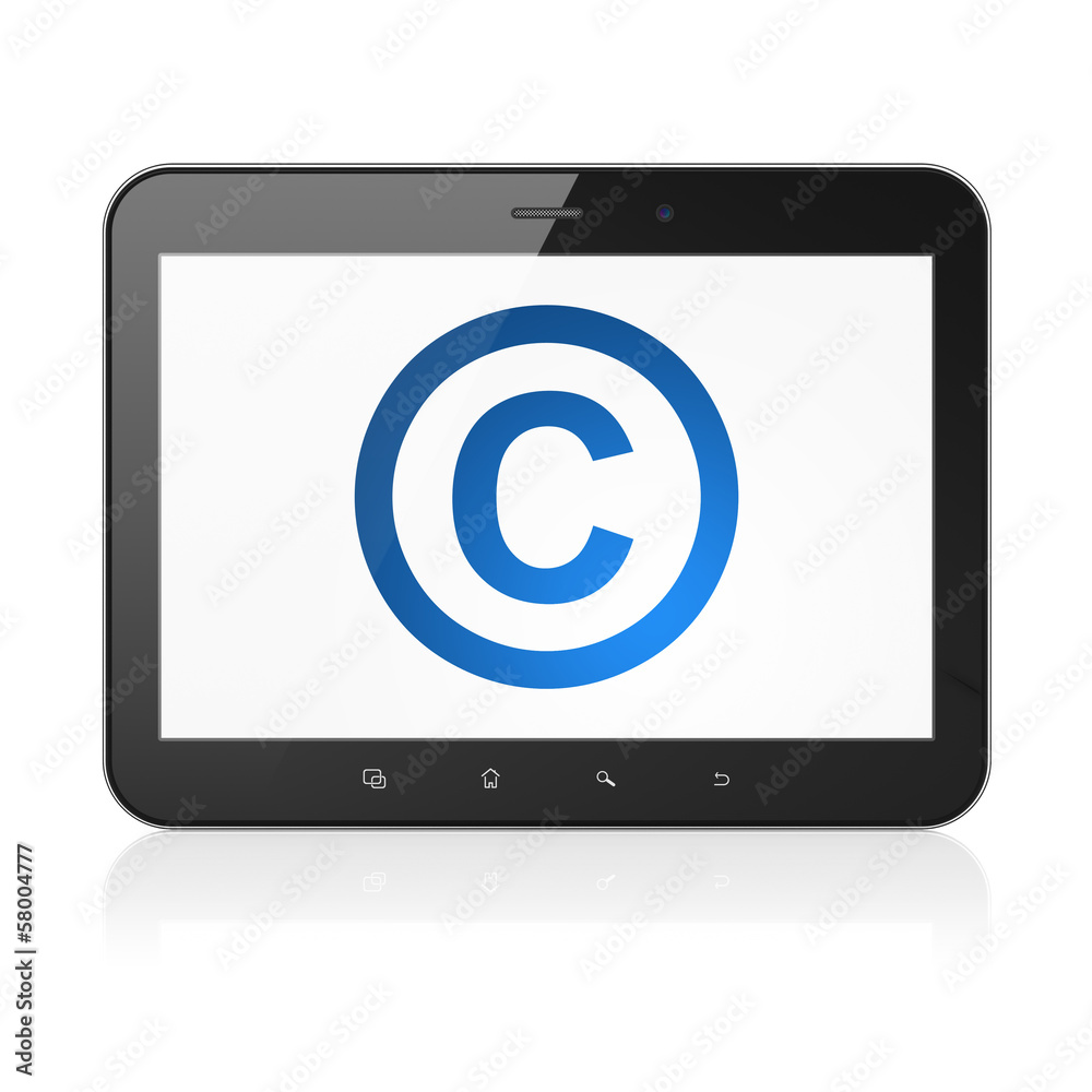 Law concept: Copyright on tablet pc computer Law concept: Copyright on tablet pc computer