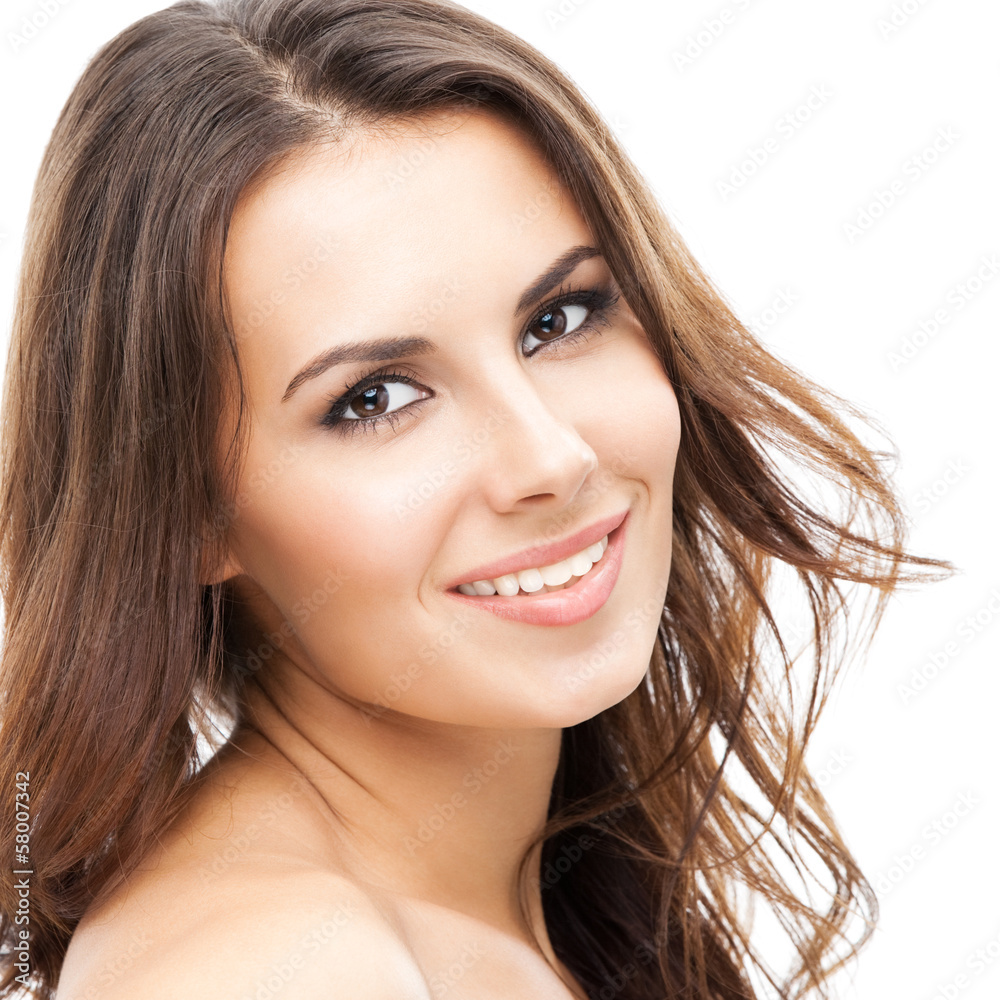 Portrait of beautiful woman, on white Portrait of beautiful woman, on white