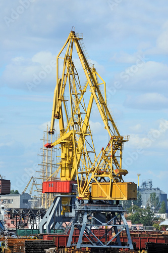 Wallpaper Mural Port cargo crane over blue sky background Torontodigital.ca